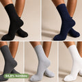 Chaussettes BambStore en bambou portées, coloris noir et bleu marine, vues de profil